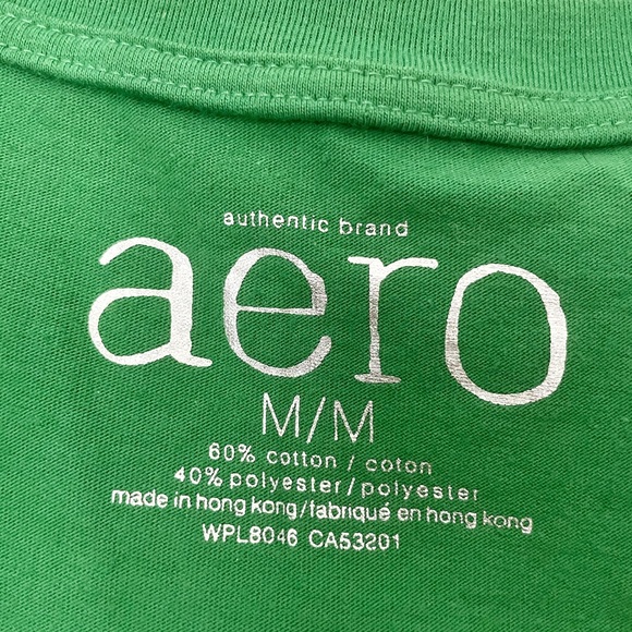 Bright Green Aeropostale short sleeve tee. Rhinestone logo. Size M. - Picture 3 of 5